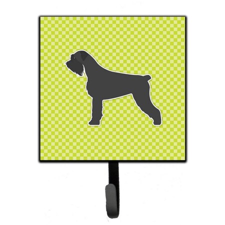 Carolines Treasures Giant Schnauzer Checkerboard Green Leash or Key Holder BB3873SH4
